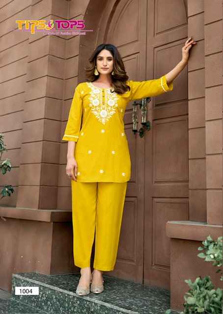 Tips & Tops Polo Rayon Co ord Set 6 pcs Catalogue