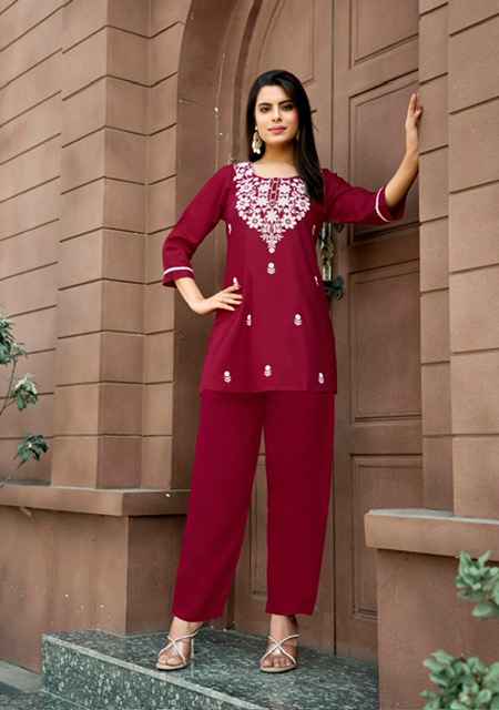 Tips & Tops Polo Rayon Co ord Set 6 pcs Catalogue