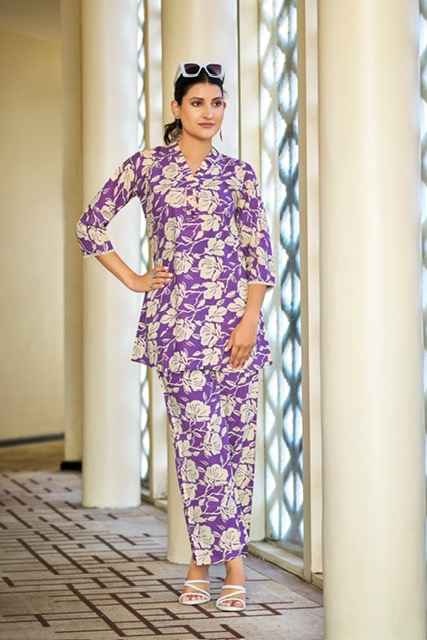 Tips & Tops Viona Rayon Co Ord Set 6 pcs Catalogue