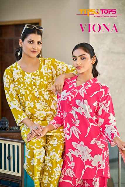 Tips & Tops Viona Rayon Co Ord Set 6 pcs Catalogue