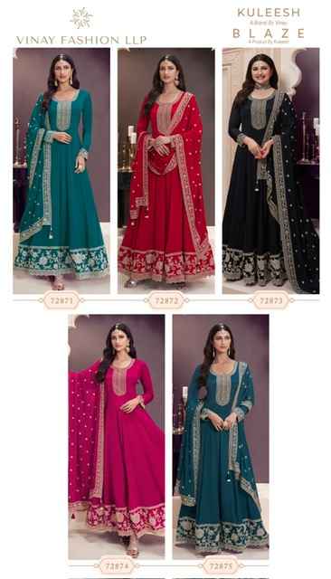 Vinay Fashion Kuleesh Blaze Chinon Dress Material 5 pcs Catalogue