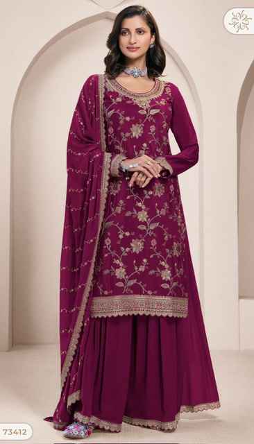 Vinay Kuleesh Lekha Chinon Dress Material 4 pcs Catalogue