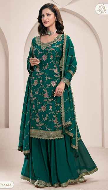 Vinay Kuleesh Lekha Chinon Dress Material 4 pcs Catalogue
