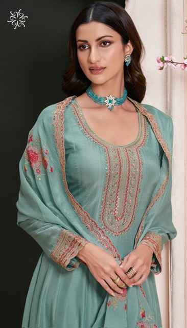 Vinay Kuleesh Naaz Moonga Silk Dress 4 pcs Catalogue