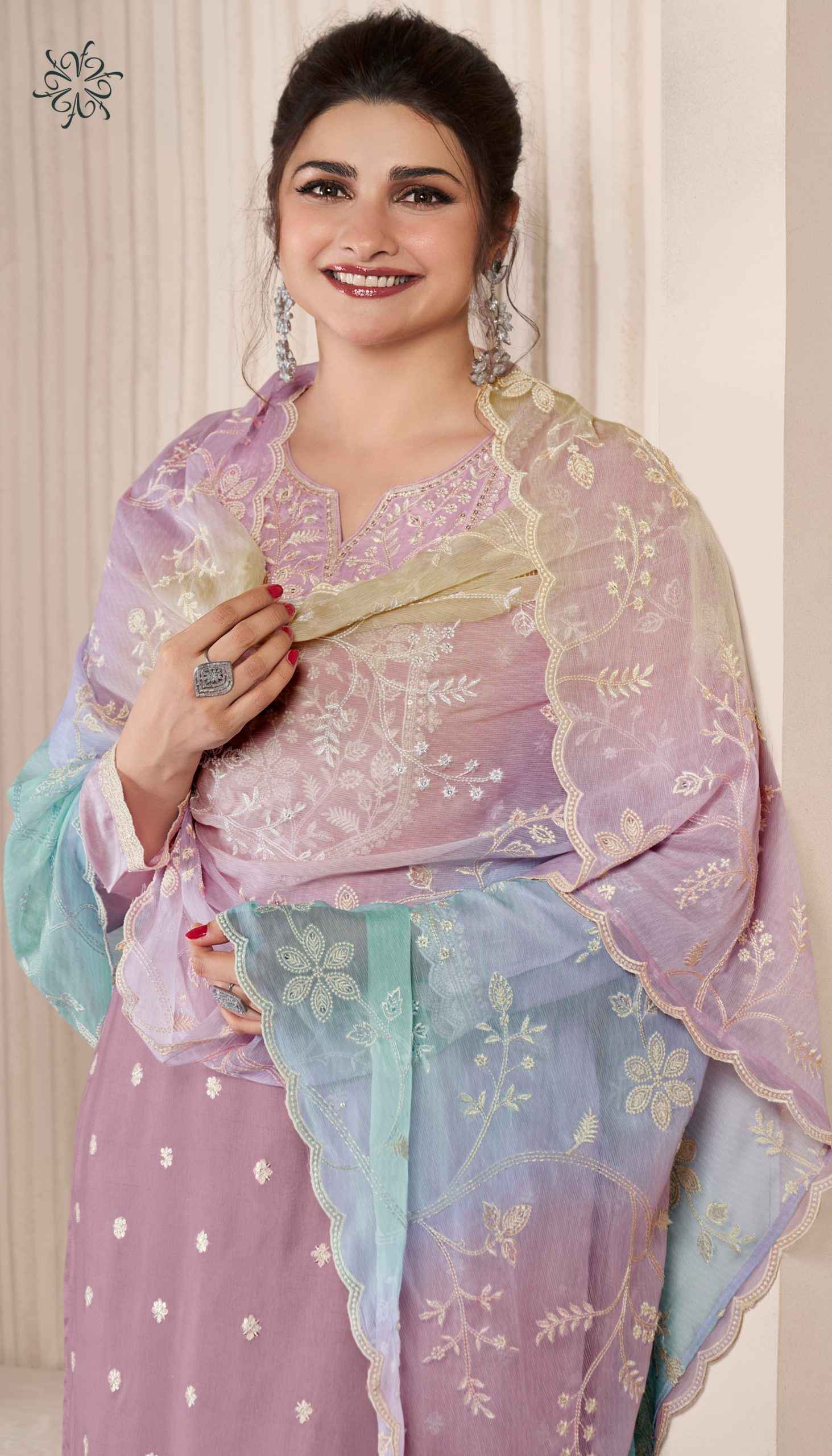 Vinay Kuleesh Ombre Moonga Silk Dress Material 4 pcs Catalogue