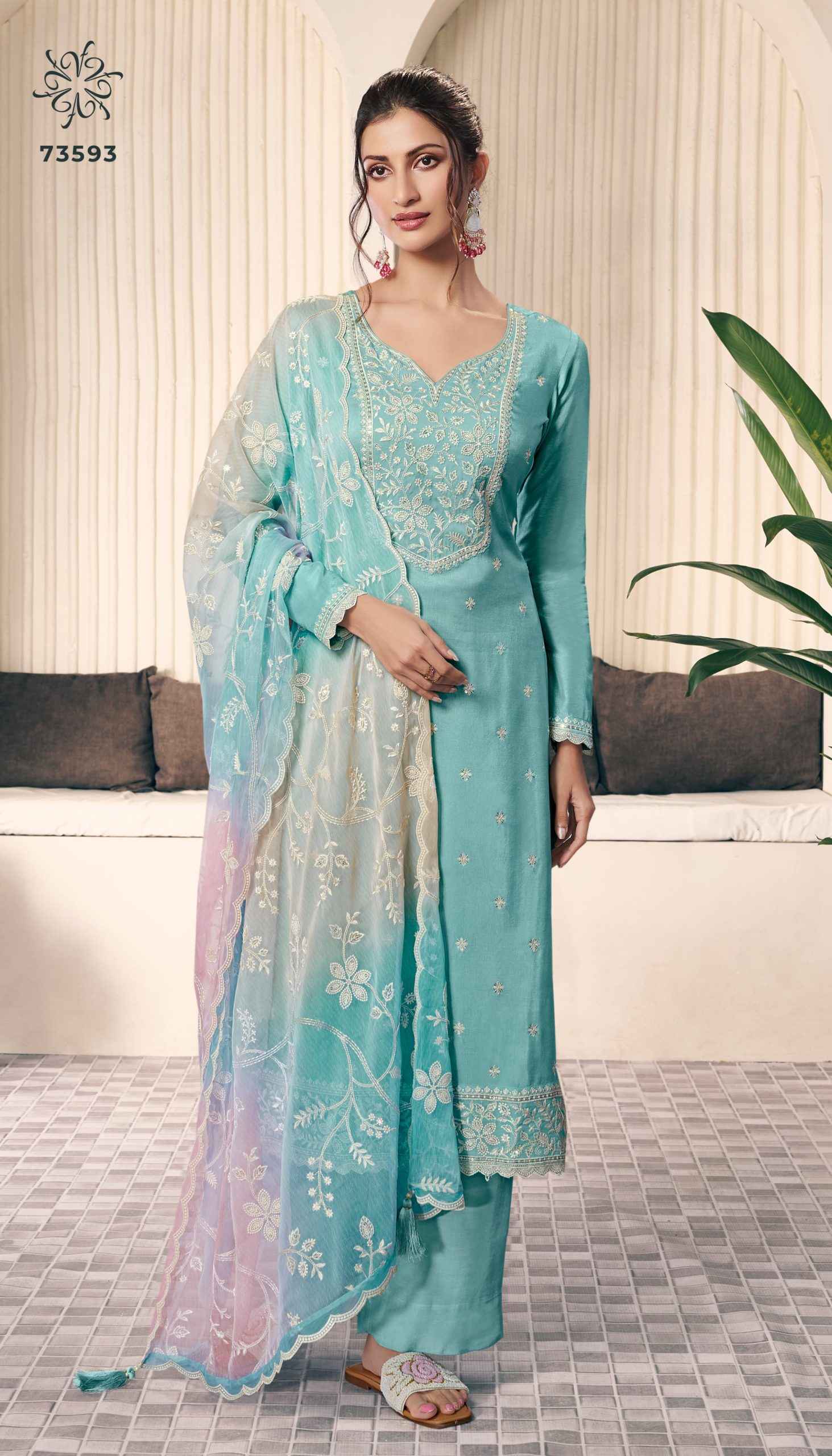 Vinay Kuleesh Ombre Moonga Silk Dress Material 4 pcs Catalogue