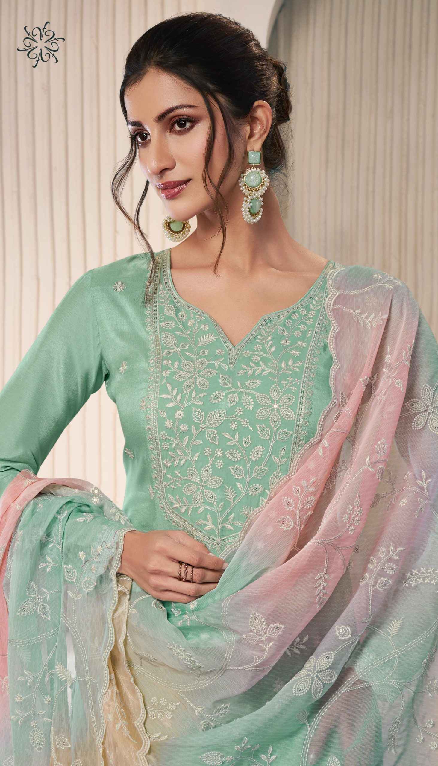 Vinay Kuleesh Ombre Moonga Silk Dress Material 4 pcs Catalogue