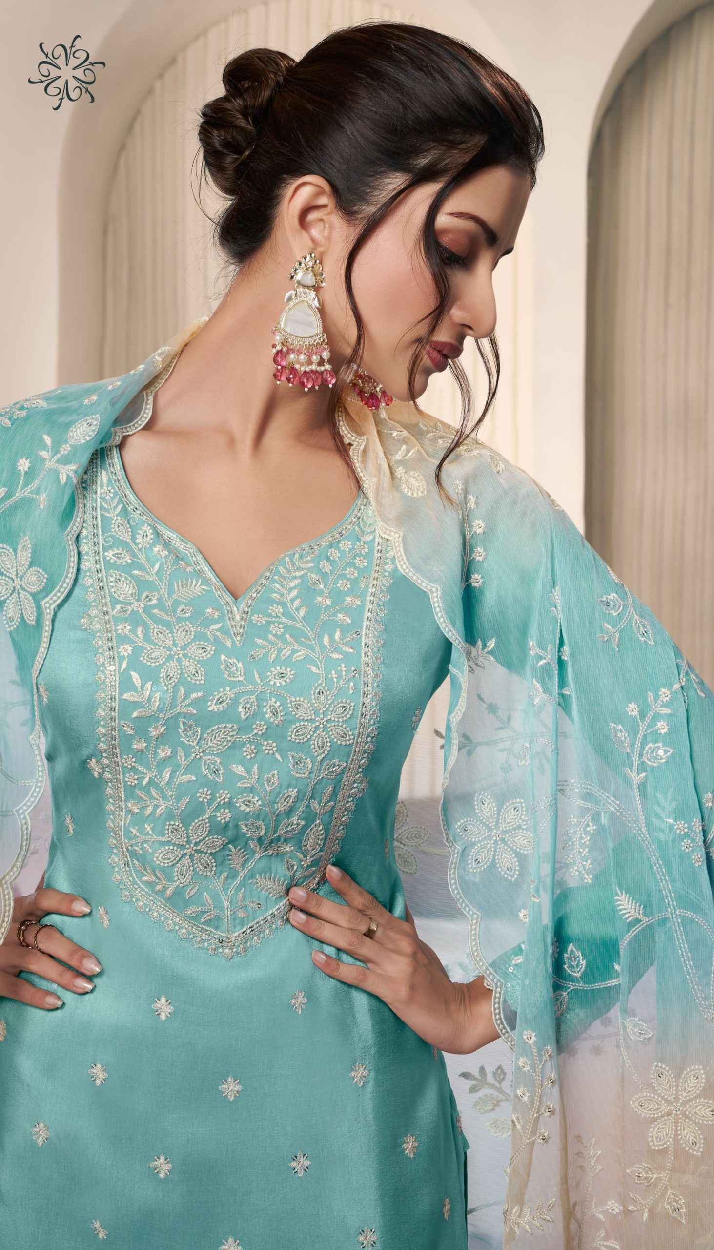 Vinay Kuleesh Ombre Moonga Silk Dress Material 4 pcs Catalogue
