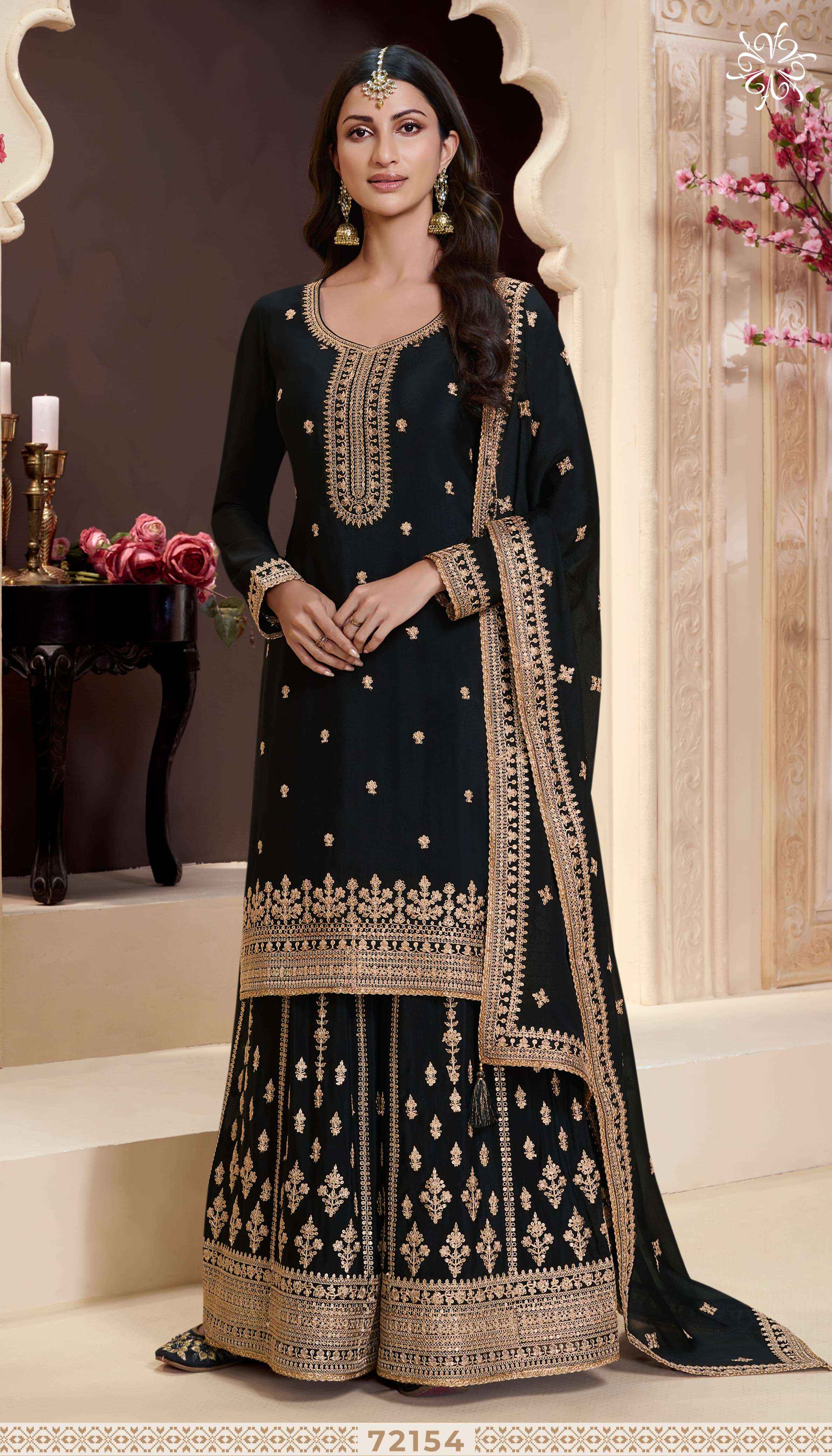 Vinay Kuleesh Shaniya Chinon Dress Material 4 pcs Catalogue