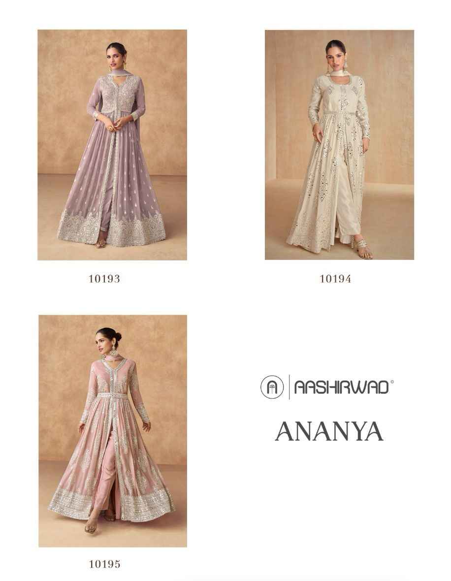 Aashirwad Creation Ananya Readymade Georgette Dress 3 pcs Catalogue