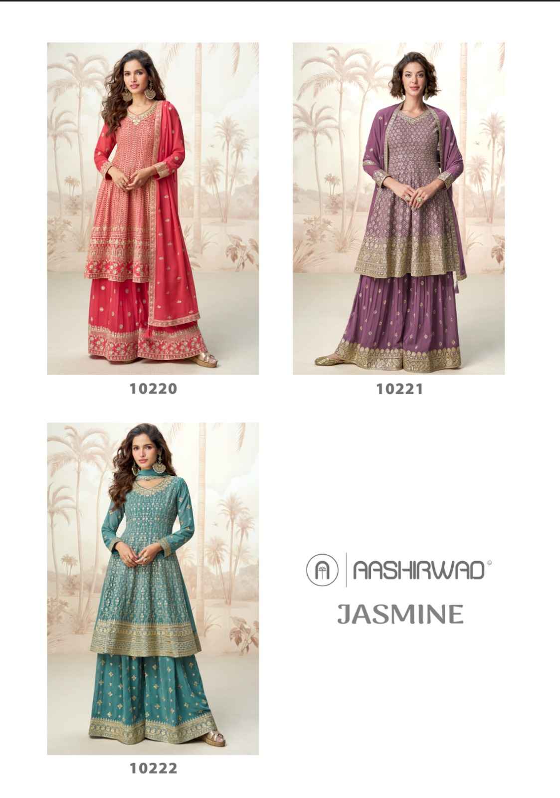 Aashirwad Creation Jasmine Readymade Georgette Dress 3 pcs Catalogue