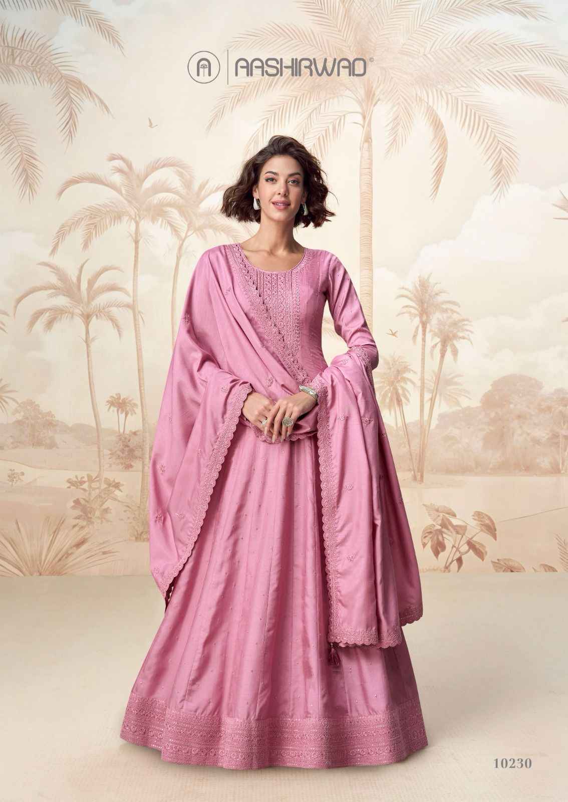 Aashirwad Creation Raagini Readymade Silk Dress (5 pcs Catalogue)