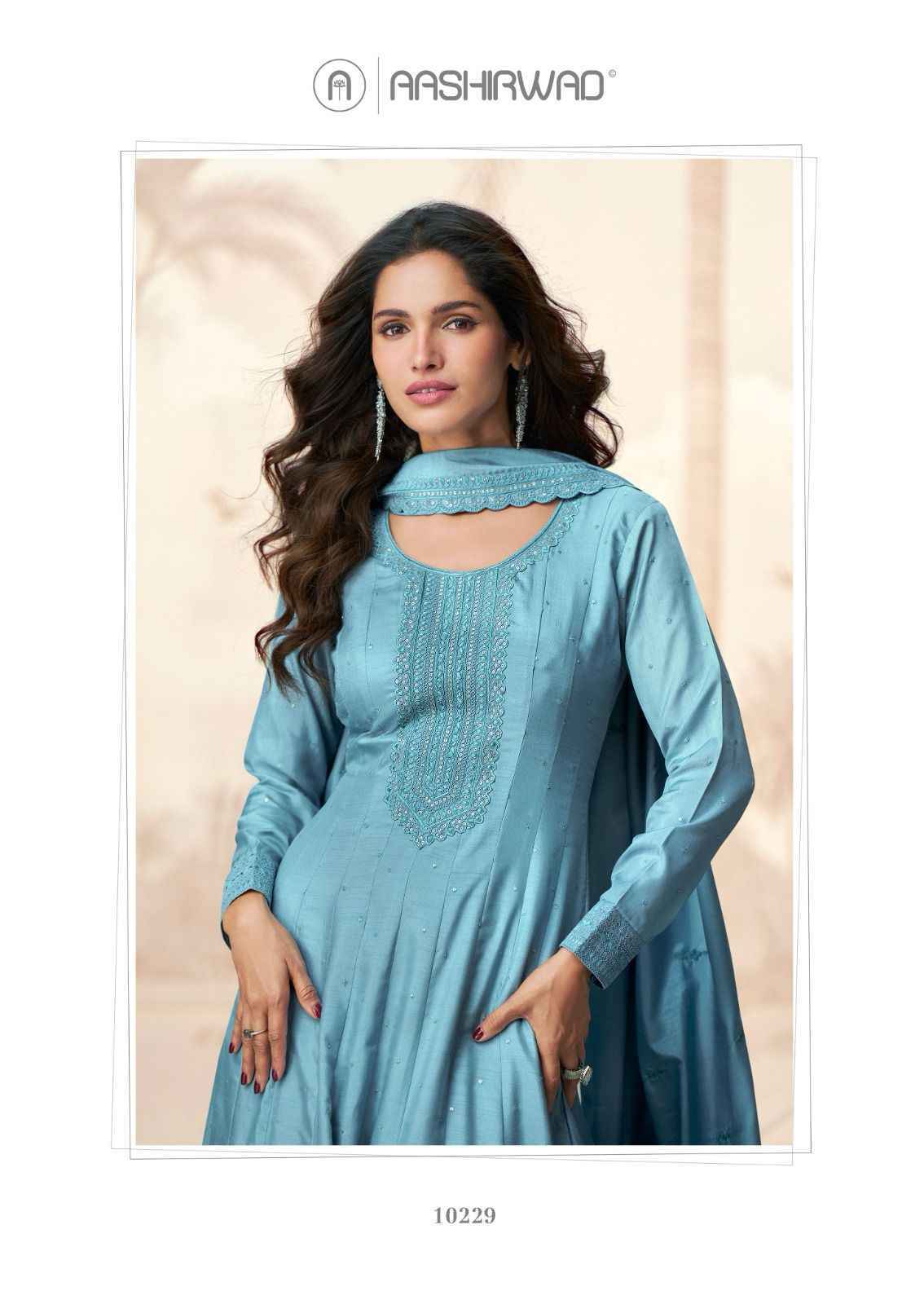 Aashirwad Creation Raagini Readymade Silk Dress (5 pcs Catalogue)