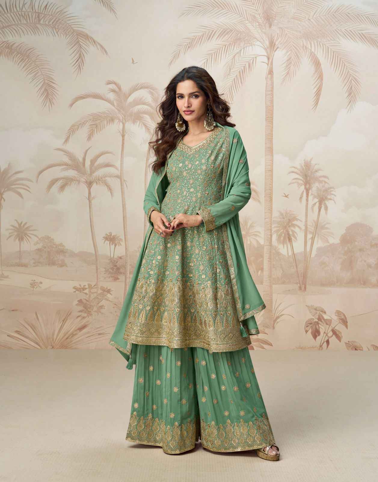 Aashirwad Creation Shivani Readymade Georgette Dress 3 pcs Catalogue