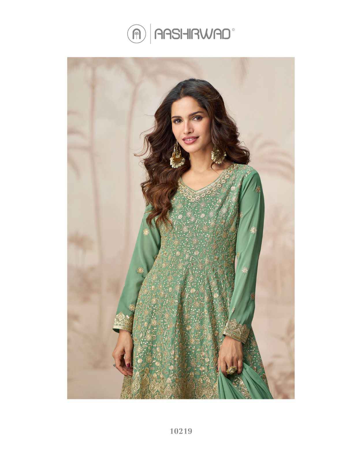 Aashirwad Creation Shivani Readymade Georgette Dress 3 pcs Catalogue