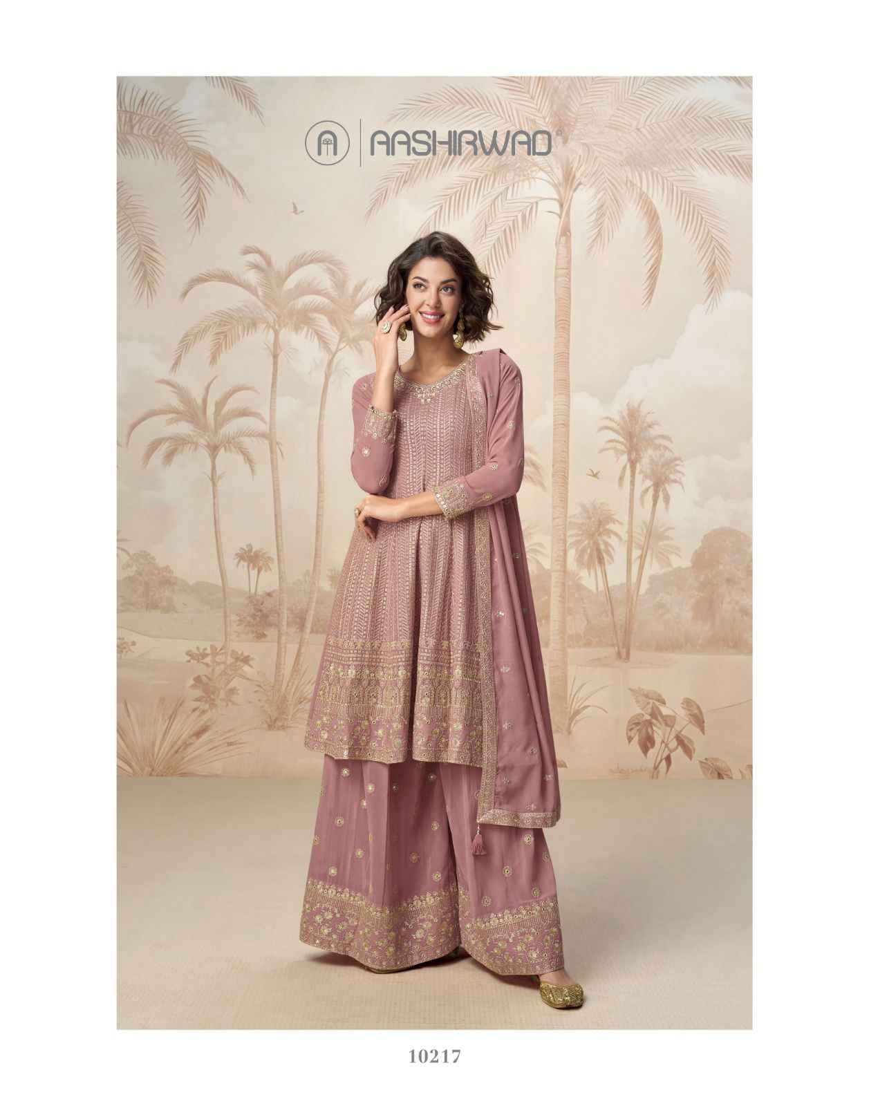 Aashirwad Creation Shivani Readymade Georgette Dress 3 pcs Catalogue