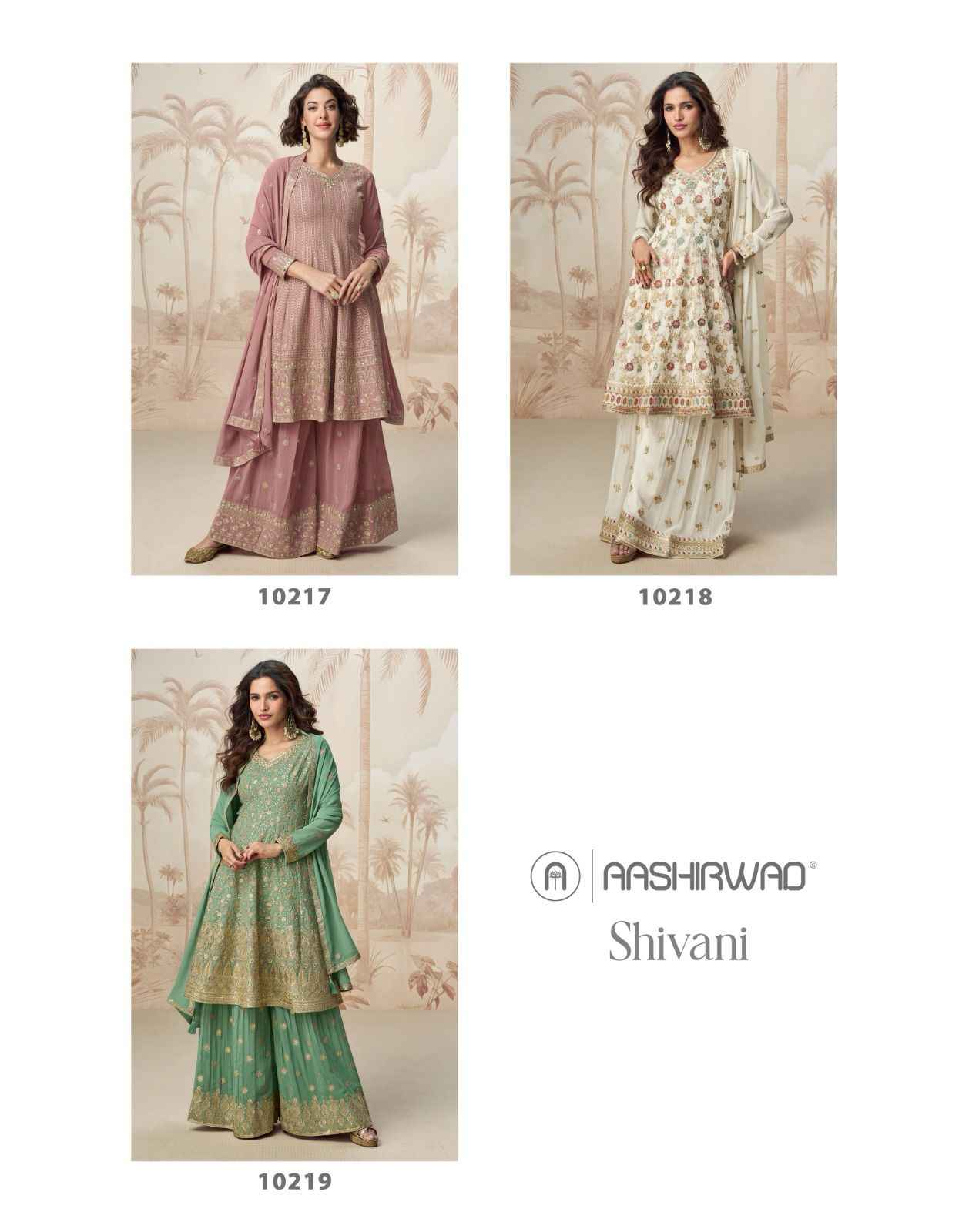 Aashirwad Creation Shivani Readymade Georgette Dress 3 pcs Catalogue