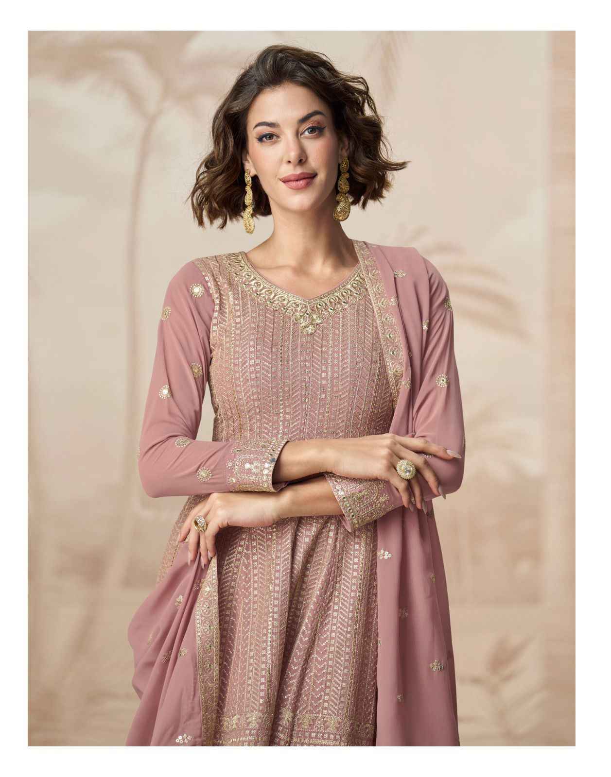 Aashirwad Creation Shivani Readymade Georgette Dress 3 pcs Catalogue