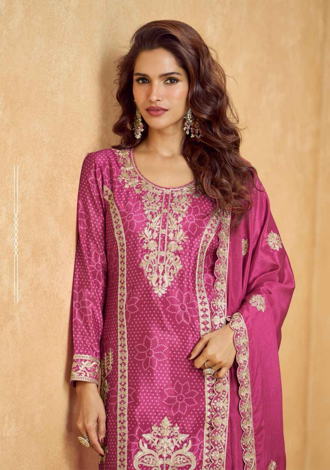 Aashirwad Creation Tanvi Readymade Chinon Silk Dress (4 pcs Catalogue)