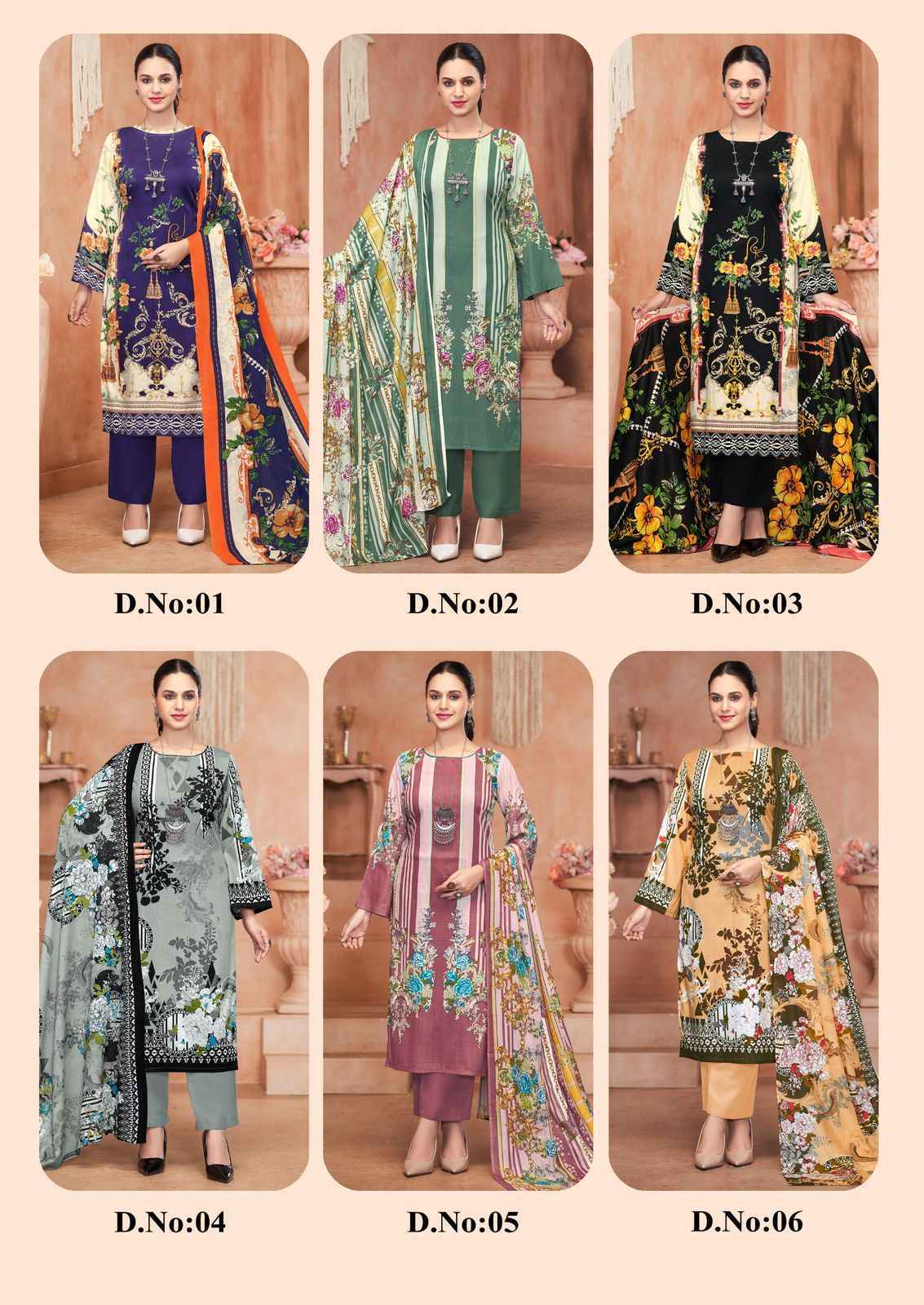Al Karam Kasida Vol-1 Viscouse Rayon Dress Material (6 pcs Catalogue)
