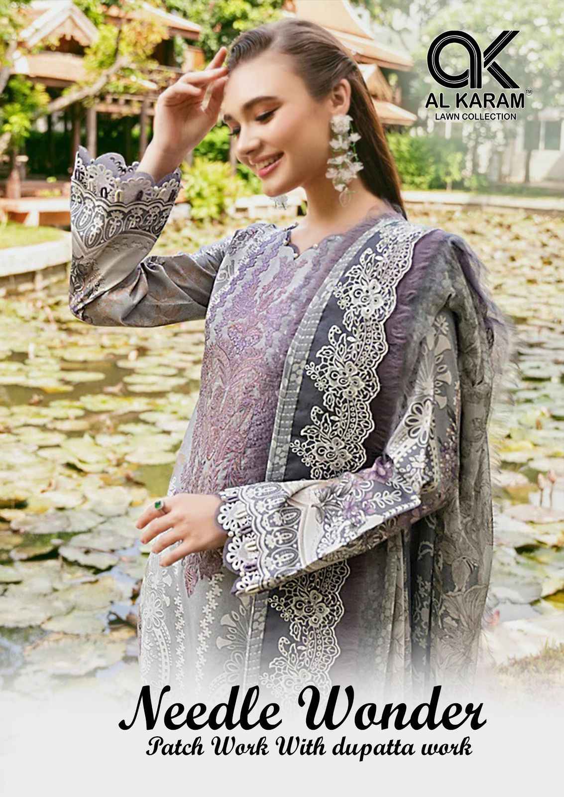 Al Karam Needle Wonder Lawn Cotton Dress Material 6 pcs Catalogue