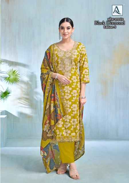 Alok Black Diamond Edition-5 Rayon Dress Material (6 pcs Catalogue)