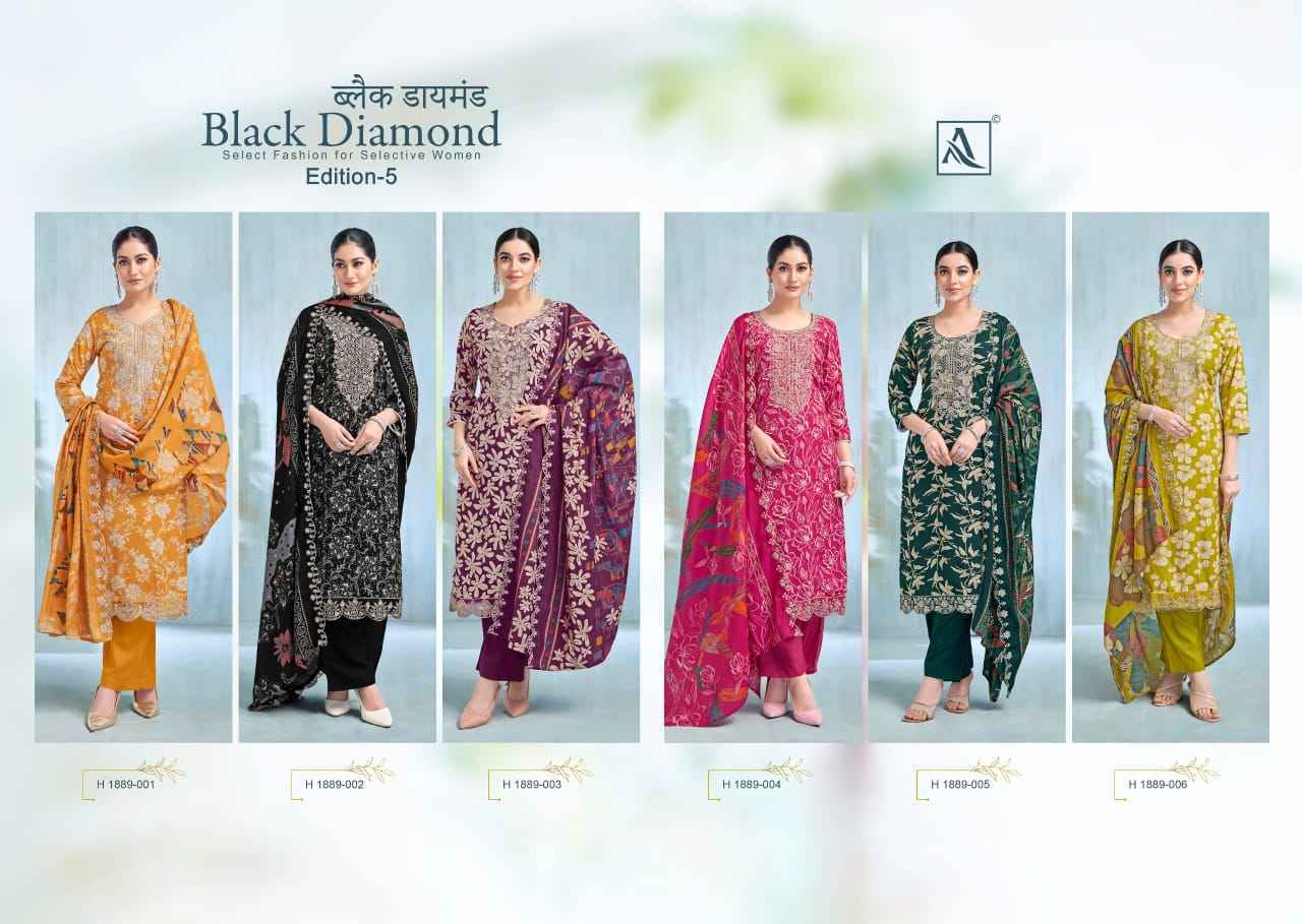 Alok Black Diamond Edition-5 Rayon Dress Material (6 pcs Catalogue)
