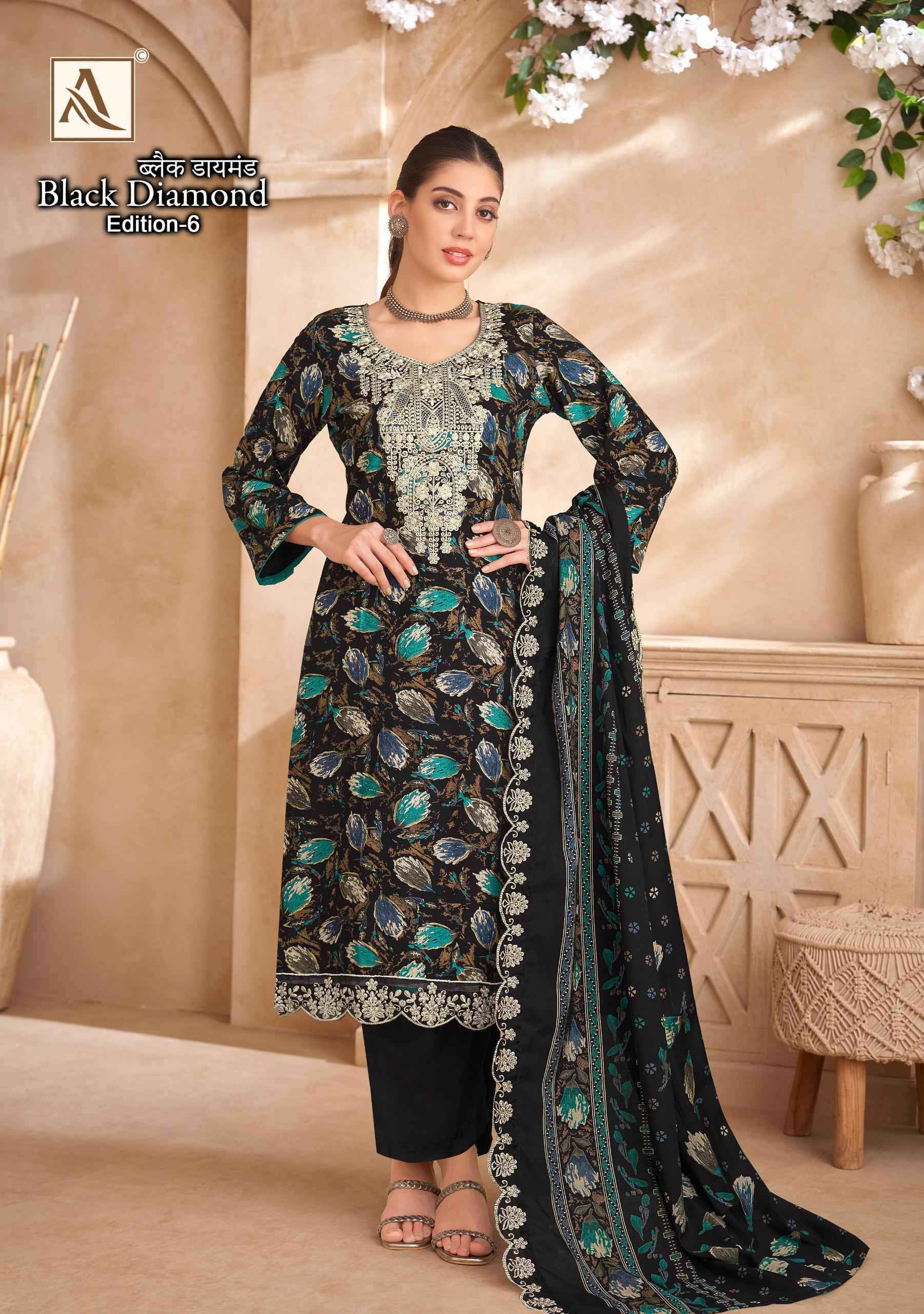 Alok Black Diamond Edition-6 Rayon Dress Material (6 pcs Catalogue)