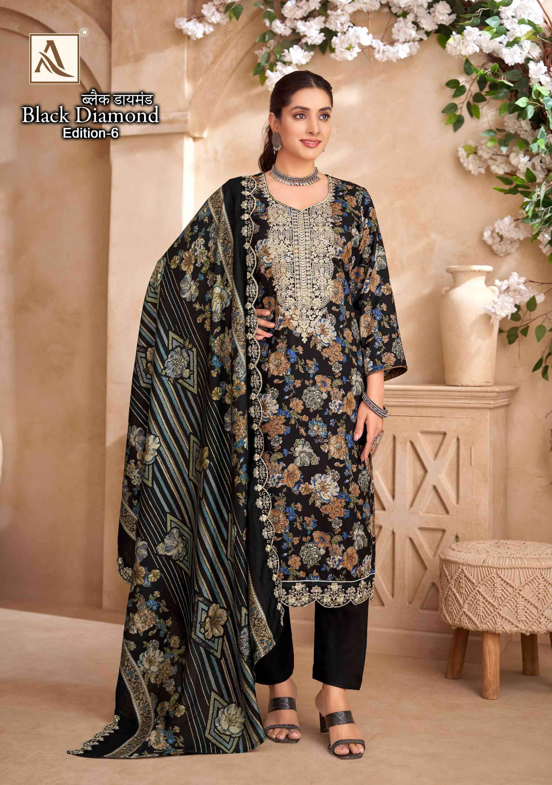 Alok Black Diamond Edition-6 Rayon Dress Material (6 pcs Catalogue)