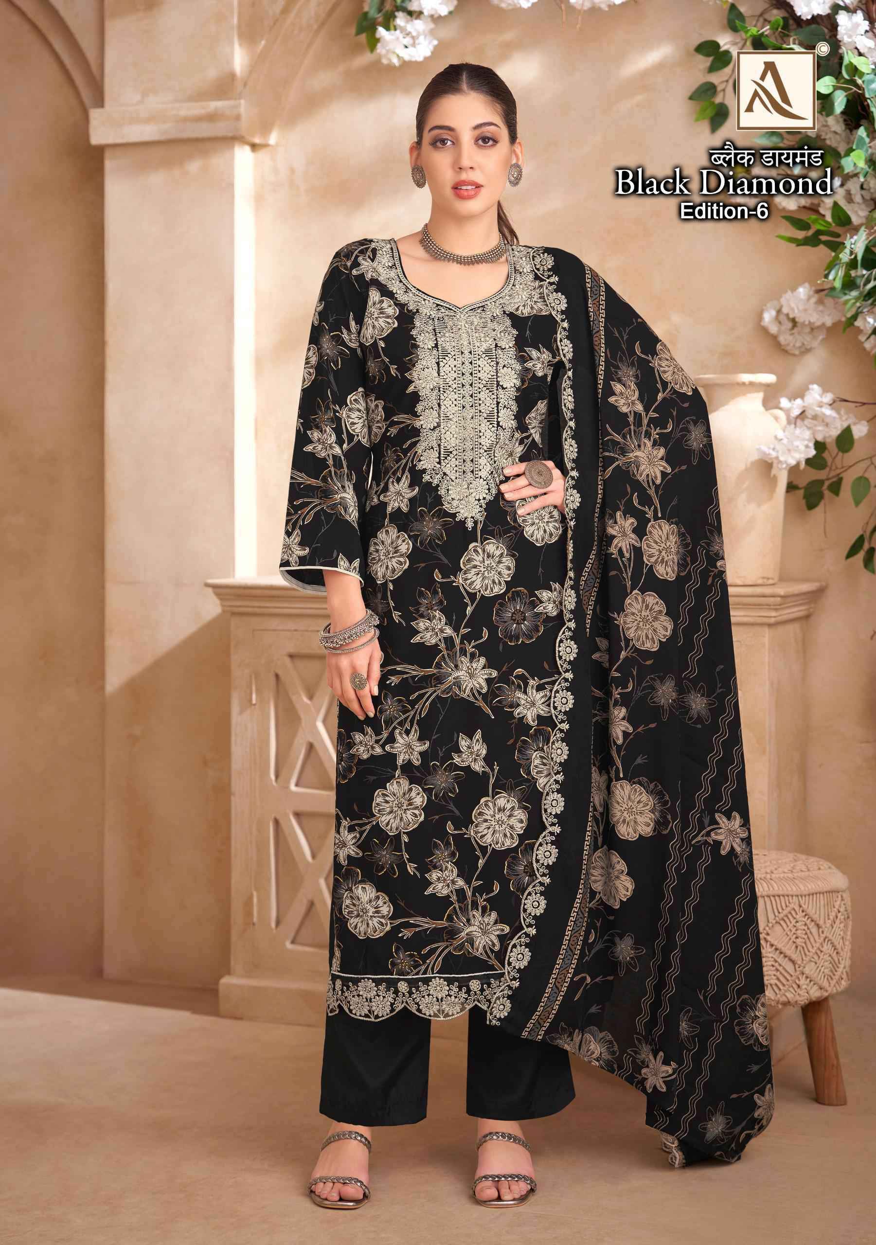 Alok Black Diamond Edition-6 Rayon Dress Material (6 pcs Catalogue)