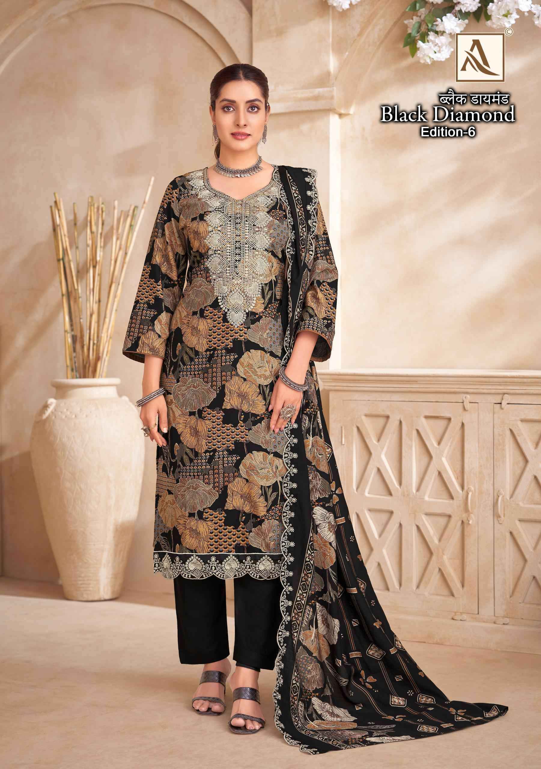 Alok Black Diamond Edition-6 Rayon Dress Material (6 pcs Catalogue)