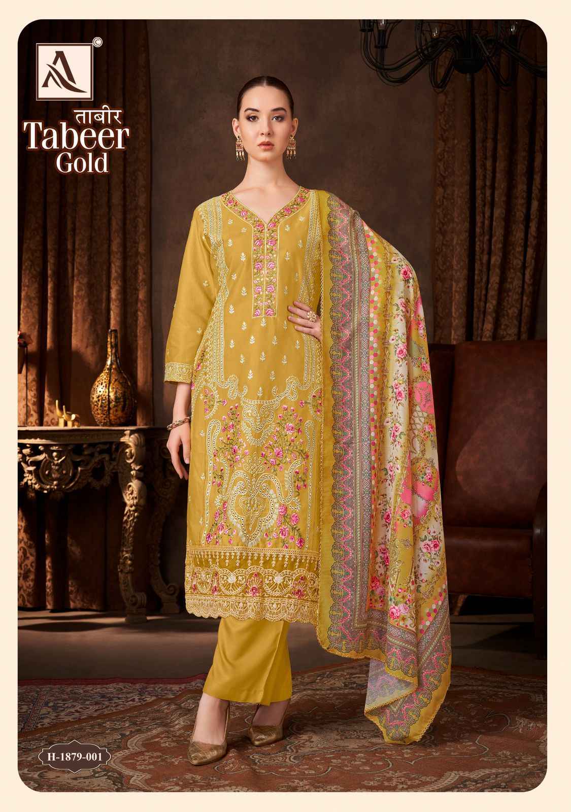Alok Tabeer Gold Zam Cotton Dress Material 4 pcs Catalogue