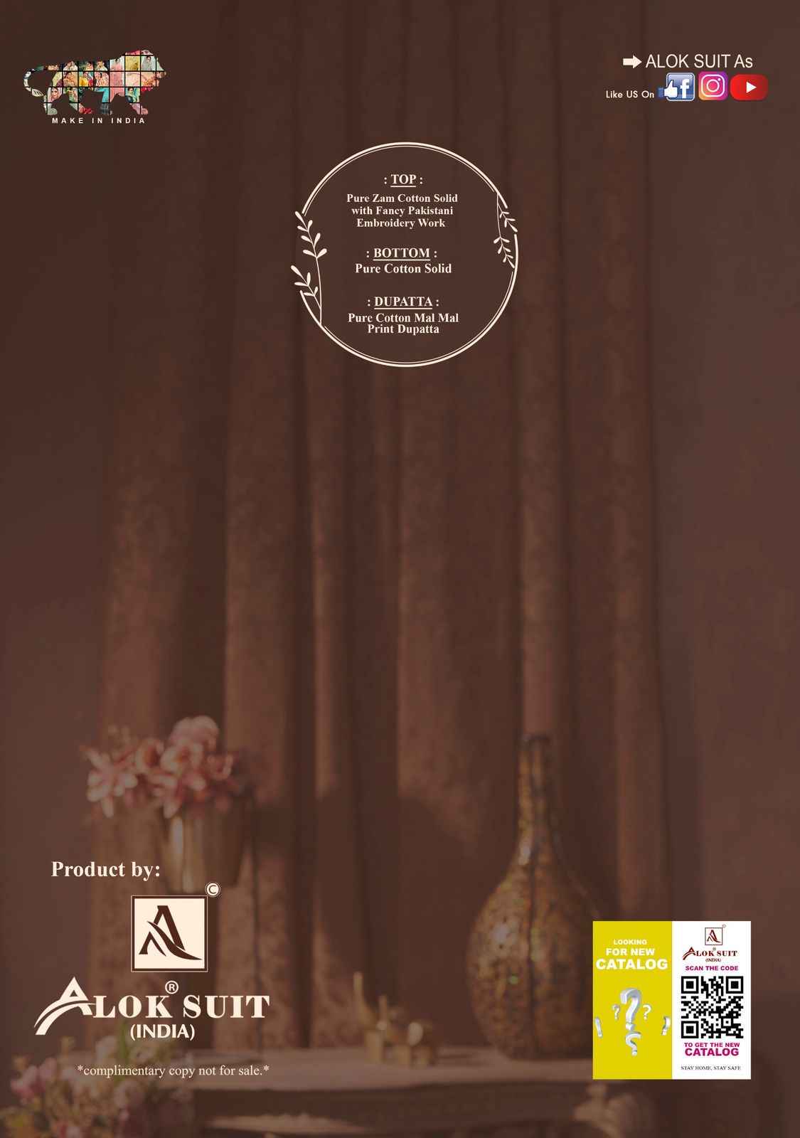 Alok Tabeer Gold Zam Cotton Dress Material 4 pcs Catalogue