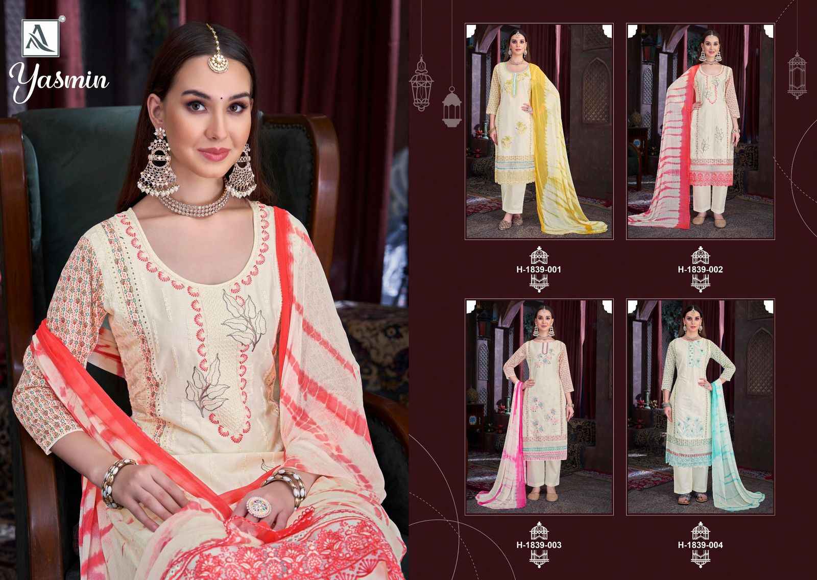 Alok Yasmin Jam Cotton Dress Material 4 pcs Catalogue