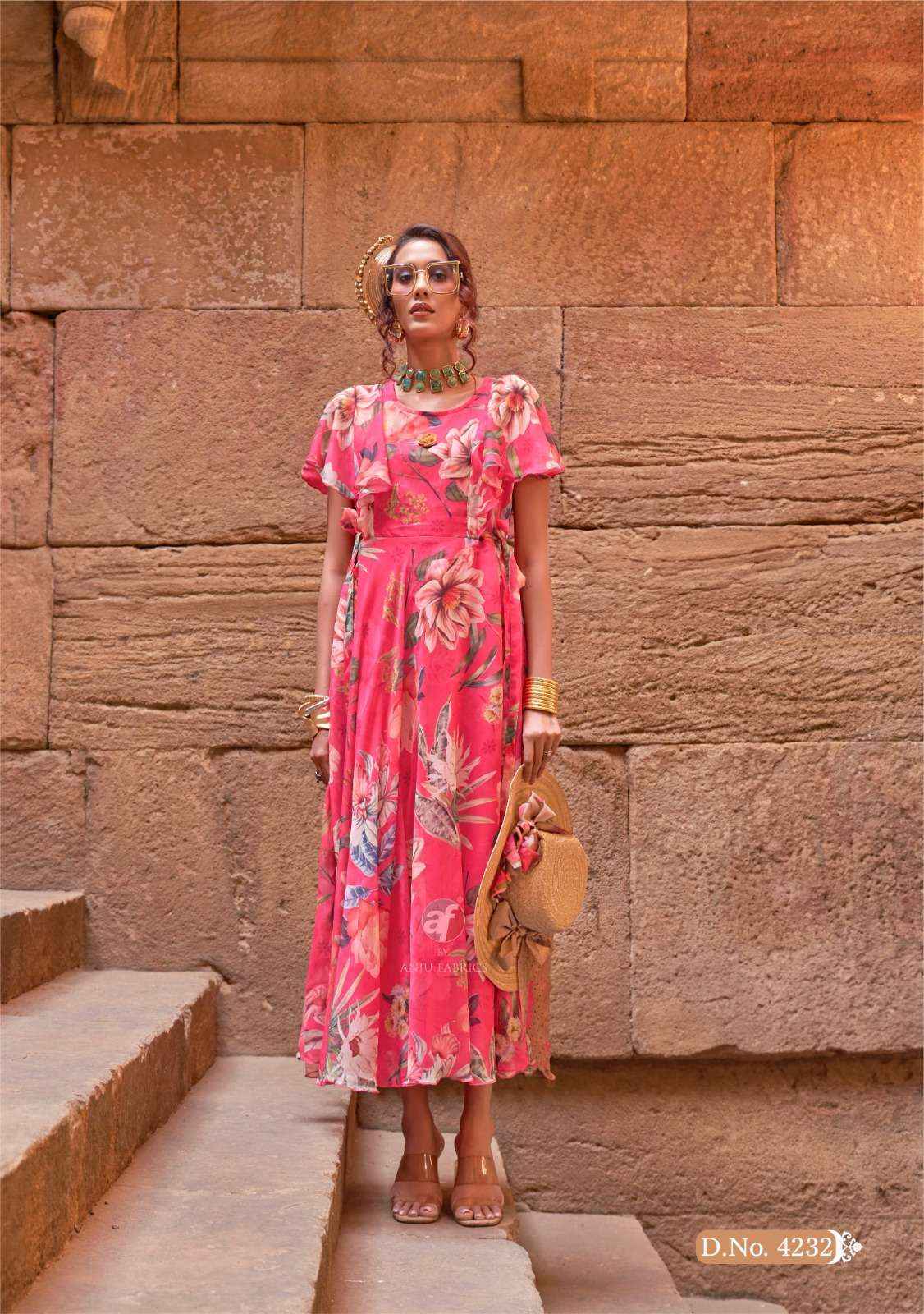 Anju Fabrics Coral Charm Vol-5 Viscose Gown (6 pcs Catalogue)