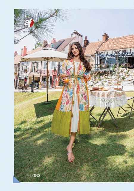 Anju Fabrics Dreamy Tales Cotton Kaftan Jacket With Mindi (6 pcs Catalogue)