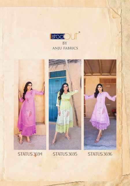 Anju Fabrics Status Vol 2 Georgette Party Wear Kurty 6 pcs Catalogue