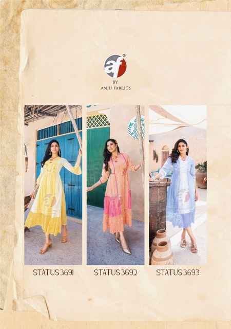 Anju Fabrics Status Vol 2 Georgette Party Wear Kurty 6 pcs Catalogue