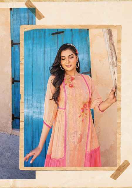 Anju Fabrics Status Vol 2 Georgette Party Wear Kurty 6 pcs Catalogue