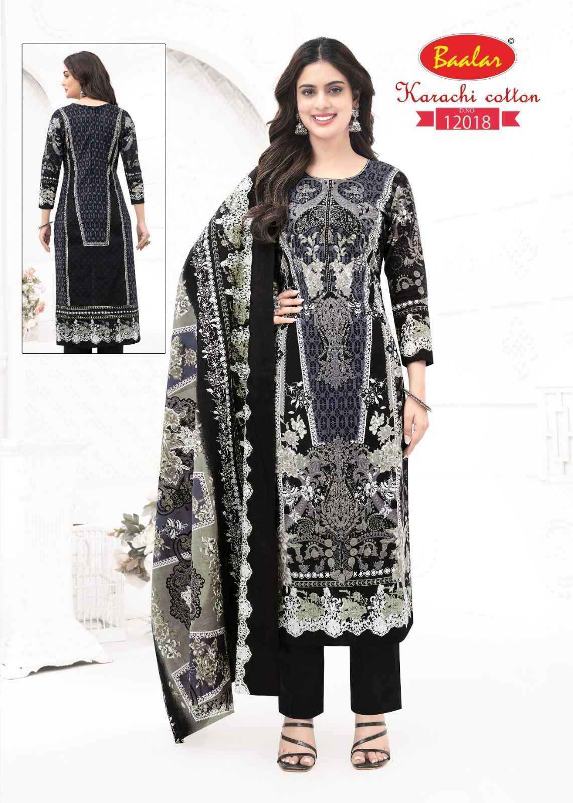 Baalar Karachi Cotton Vol-12 Lawn Cotton Dress Material (09 pcs Catalogue)