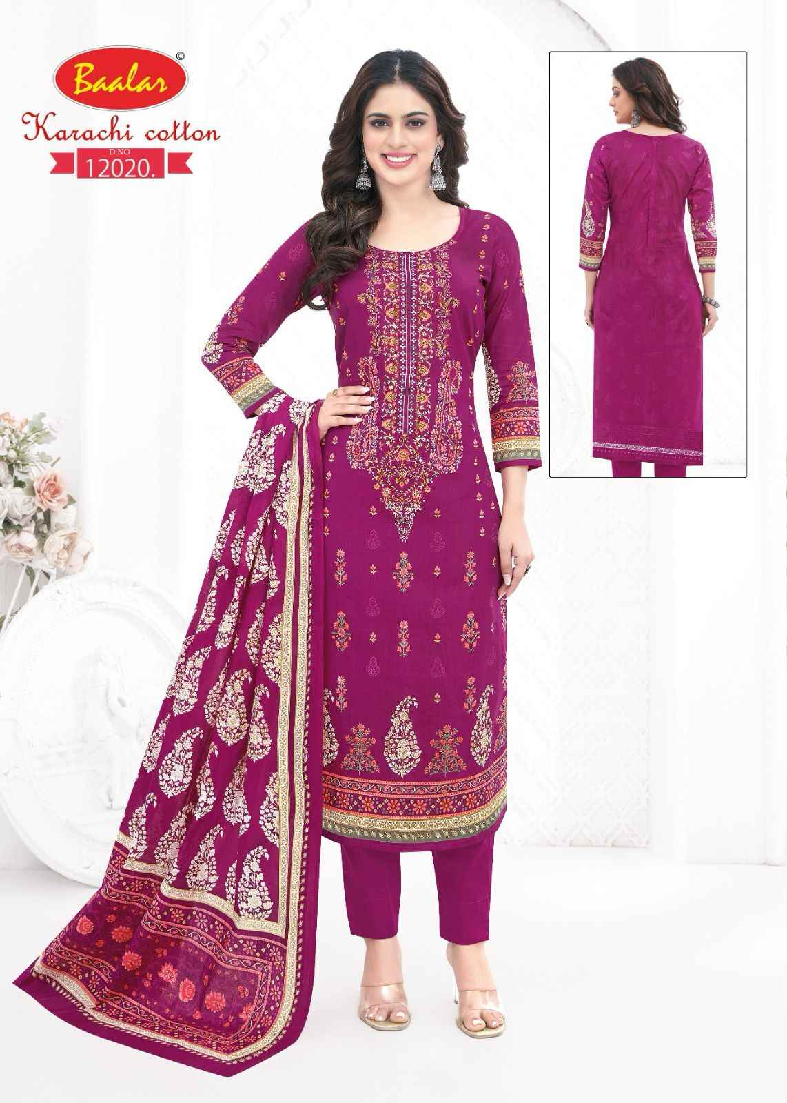 Baalar Karachi Cotton Vol-12 Lawn Cotton Dress Material (09 pcs Catalogue)