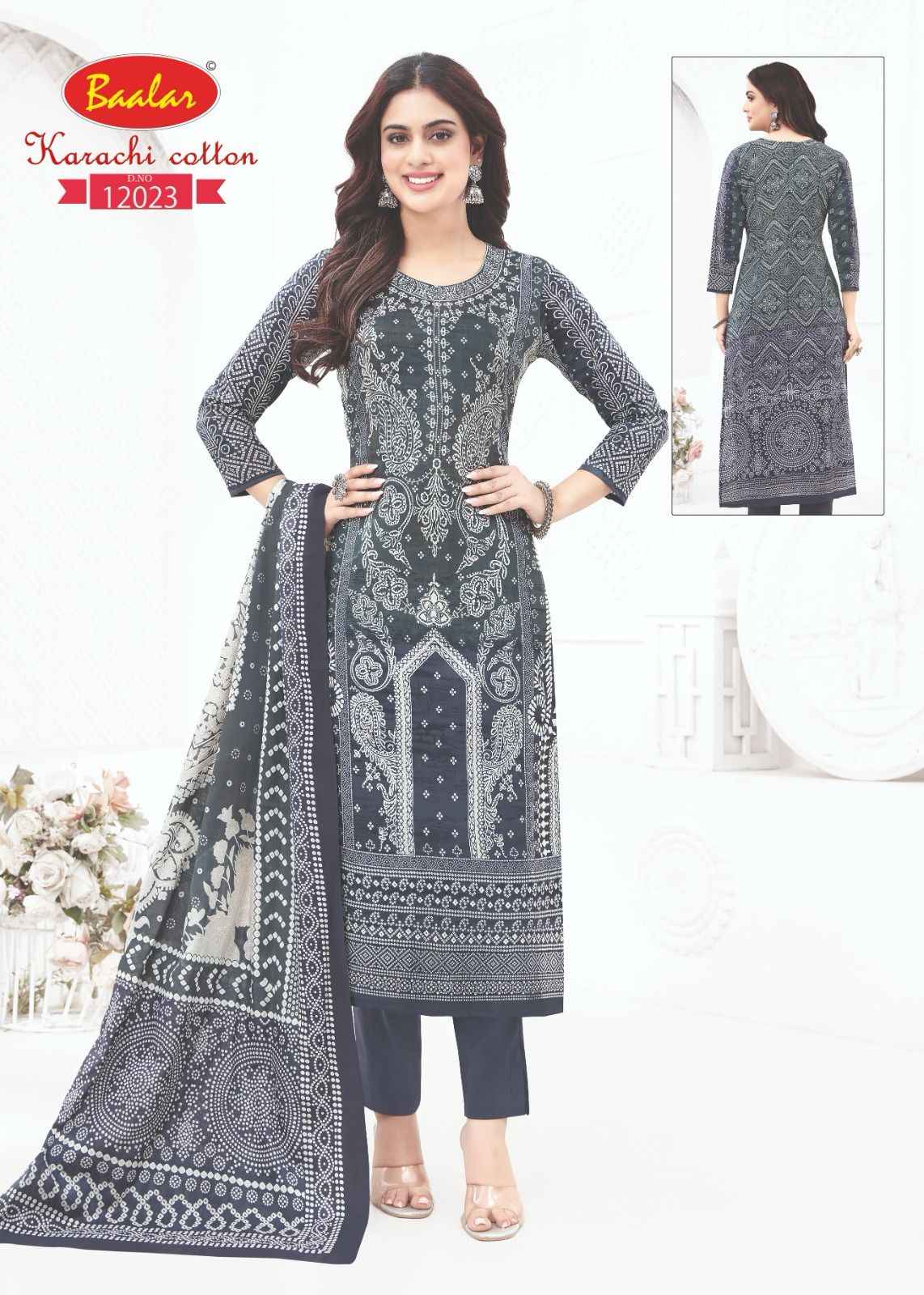 Baalar Karachi Cotton Vol-12 Lawn Cotton Dress Material (09 pcs Catalogue)