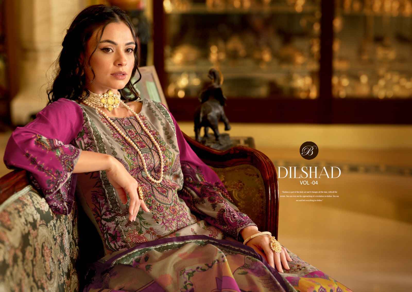 Belliza Dilshad Vol-4 Viscose Rayon Dress Material (8 pcs Catalogue)