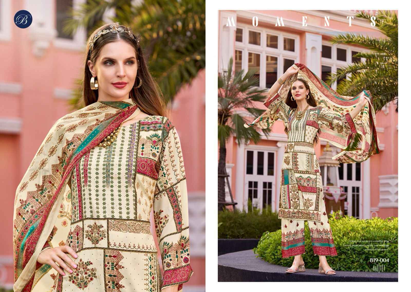 Belliza Marhaba Crepe Dress Material (8 pcs Catalogue)