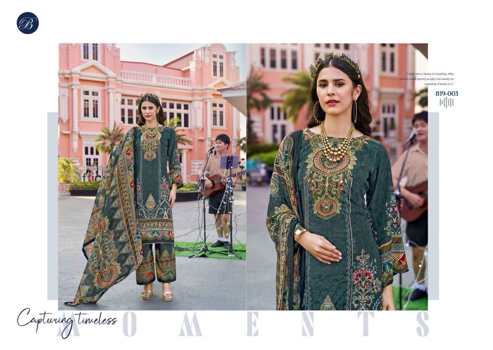 Belliza Marhaba Crepe Dress Material (8 pcs Catalogue)