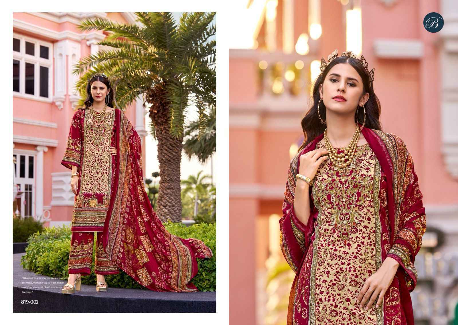 Belliza Marhaba Crepe Dress Material (8 pcs Catalogue)