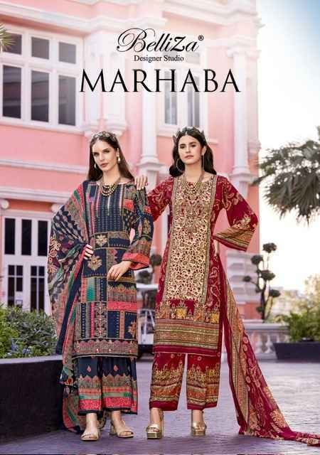 Belliza Marhaba Crepe Dress Material (8 pcs Catalogue)