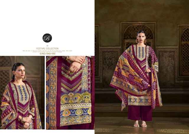 Belliza Musafir Viscouse Rayon Dress Material 6 pcs Catalogue