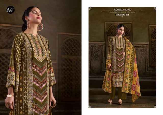Belliza Musafir Viscouse Rayon Dress Material 6 pcs Catalogue