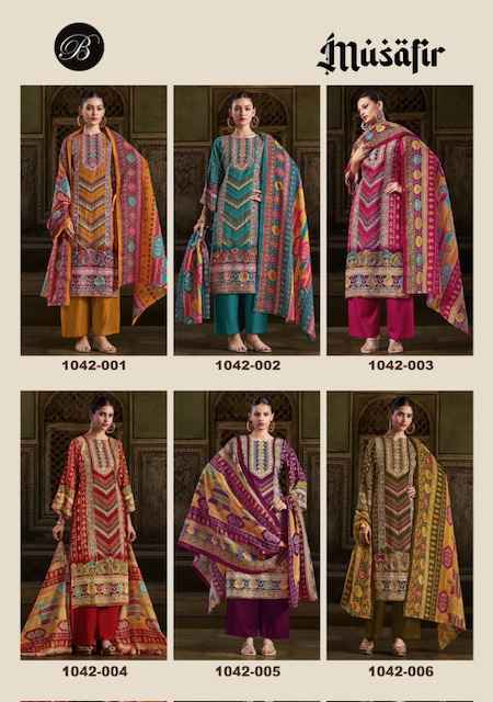 Belliza Musafir Viscouse Rayon Dress Material 6 pcs Catalogue